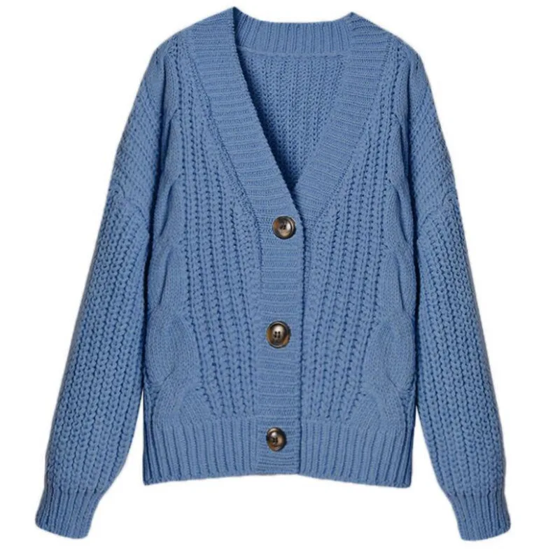 

XUXI Women Knitted Sweater, Leisure Long Sleeve Cardigan, Button, Warm Sweaters, Spring Autumn 2021, E422