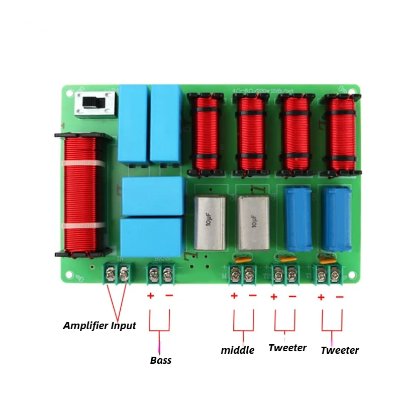 Четырехполосный перекрестный фильтр SOTAMIA 300 Вт два твитера один средний бас аудио