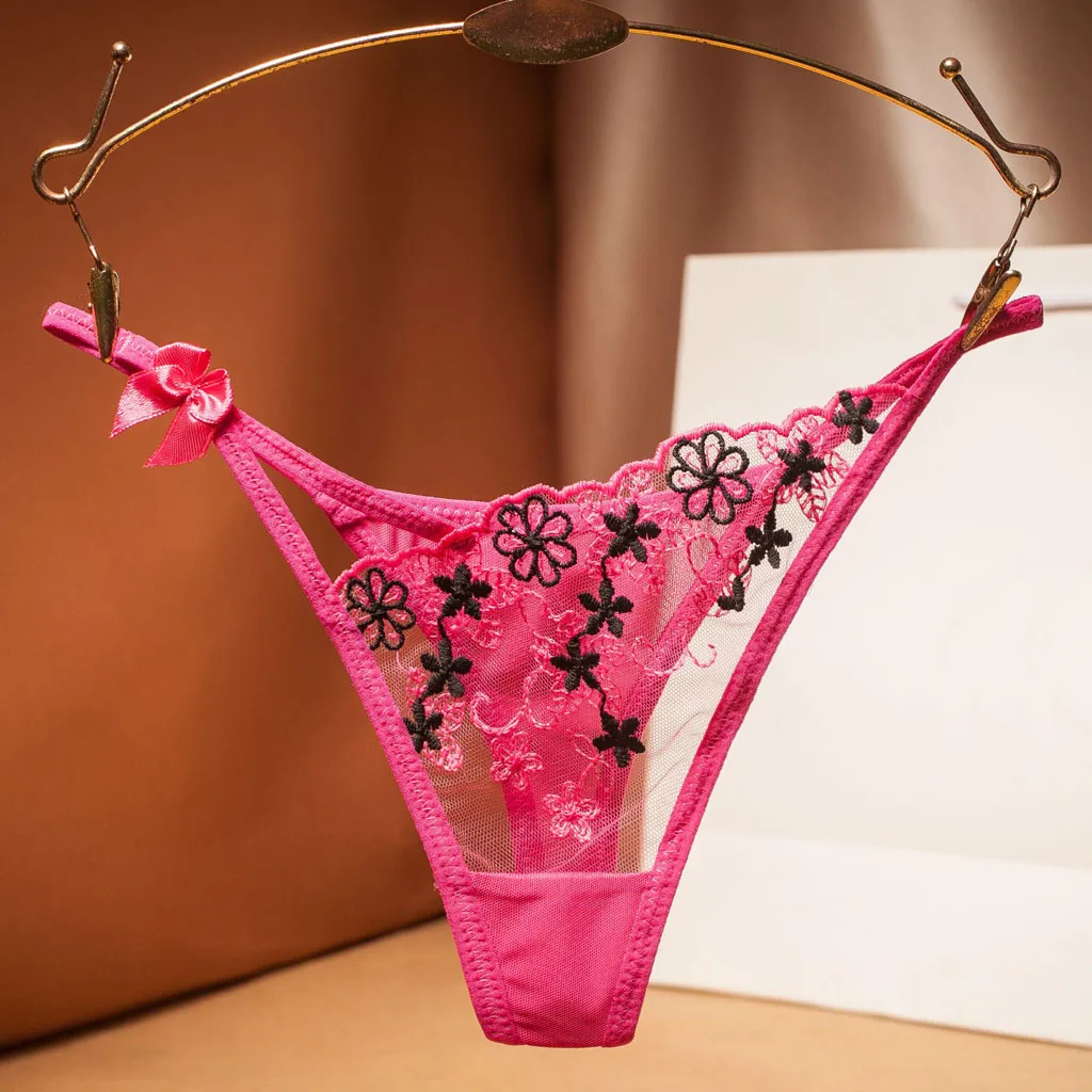 

Floral Embroidery Women Panties Sexy Lingerie Bow Mesh Women Underwear Sensual Lingerie Woman Shorts Thong Underwear Women Brief