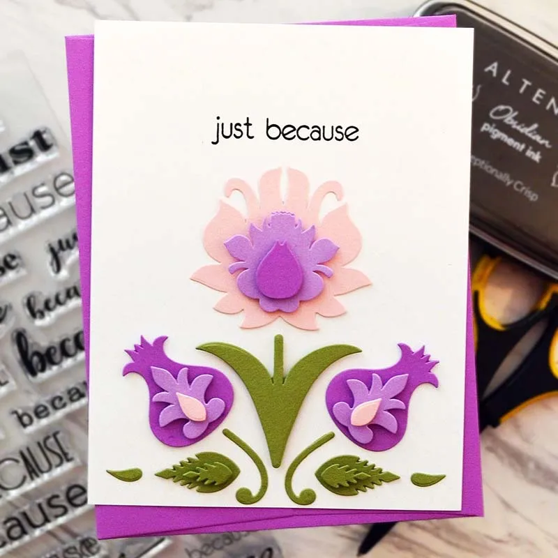 Mai каннибал Цветок Металлический Трафаретный вырубной штамп Трафареты набор