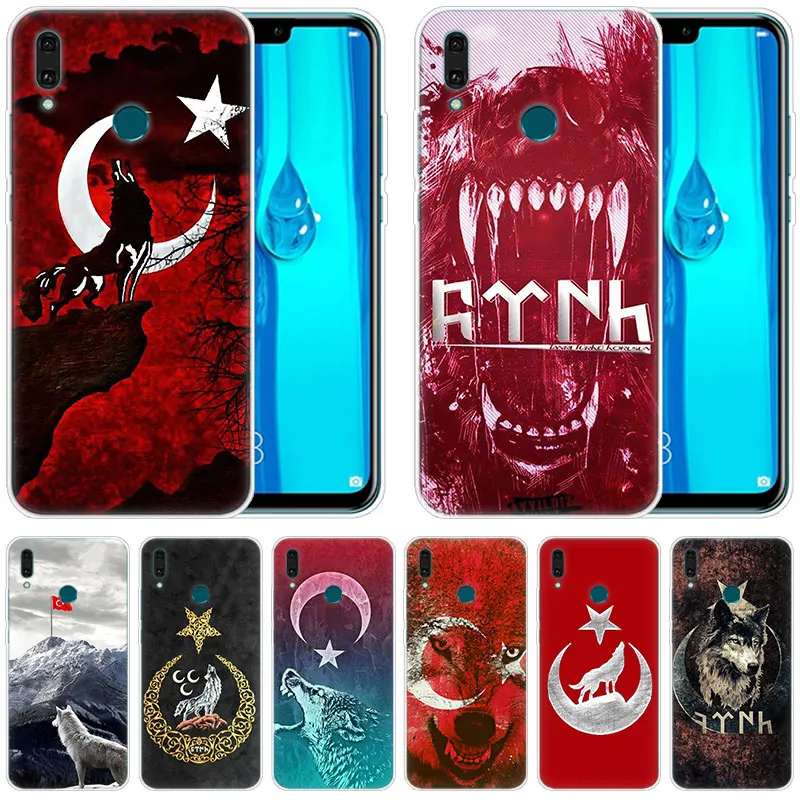Роскошный силиконовый чехол с изображением турецкого флага волка для Huawei Mate 30 20
