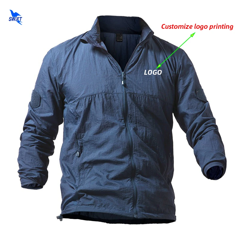 Мужская и женская тактическая тонкая рубашка быстросохнущая с логотипом на