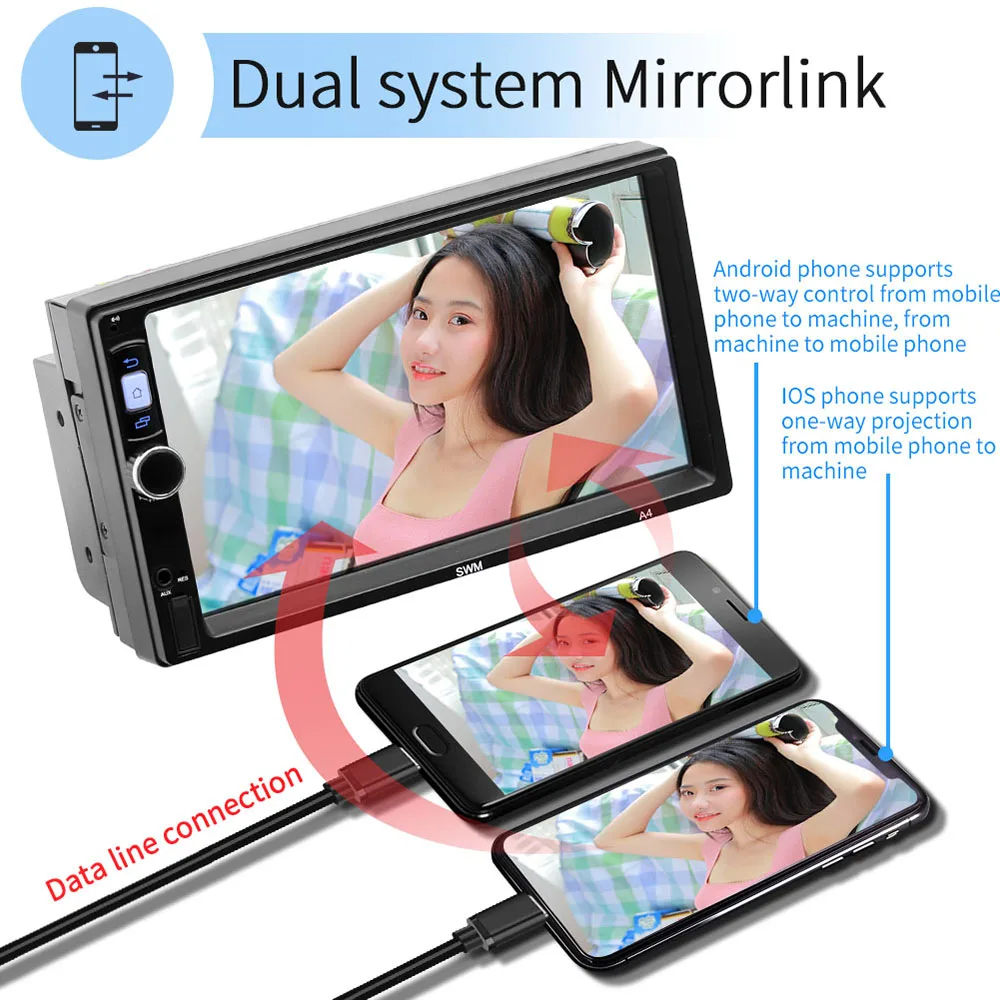 Podofo 2Din Android 8 1 магнитофон стерео автомобильное радио Авторадио 7 &quotGPS WIFI