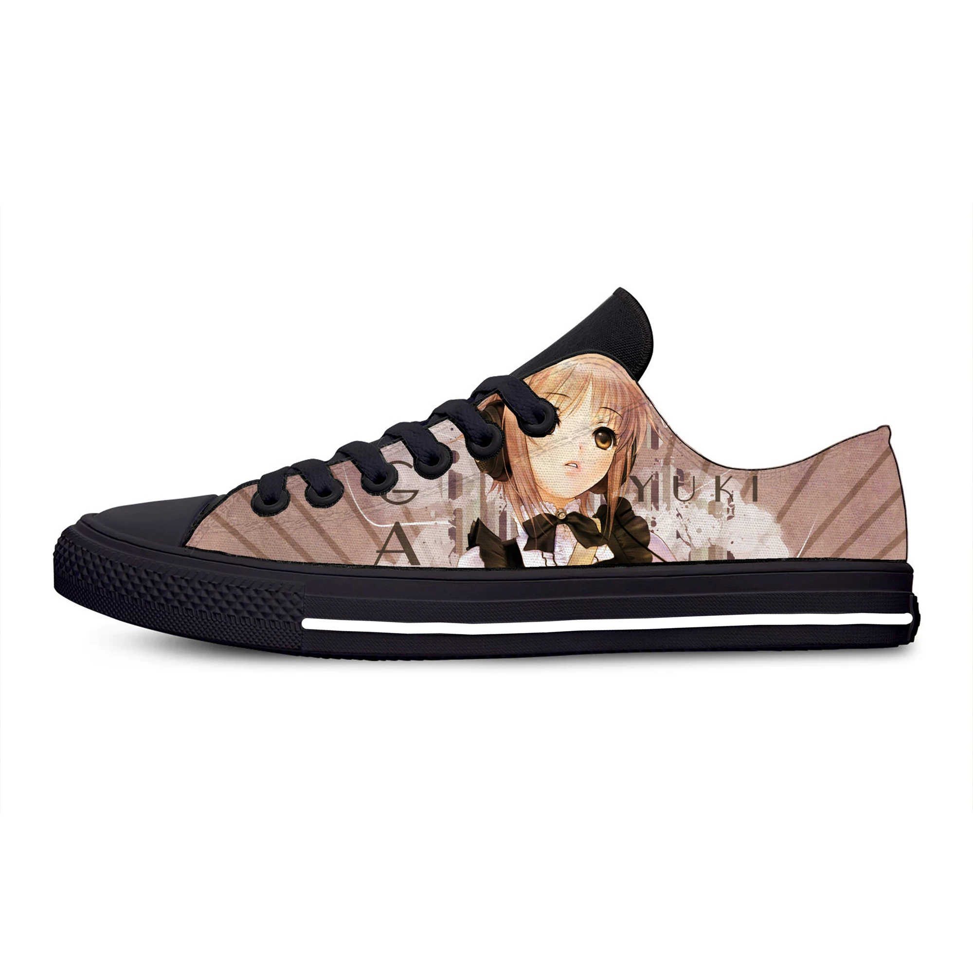

Suzumiya Haruhi Cartoon Canvas Men Women Shoes Retro Lace-up Ladies Sneakers Outdoor Breathable Leisure Footwear Real Pictures