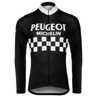 peugeotful 2 colors retro classic men spring summer cycling jerseys long sleeve racing bicycle clothing maillot ropa ciclismo