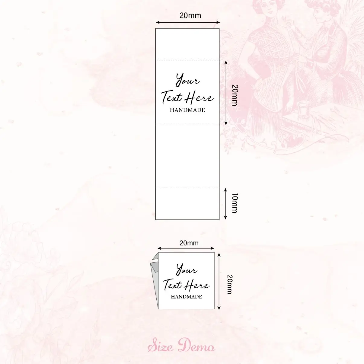 20*60 мм Хлопок с логотипом или текстом шитье аксессуары Этикетка бирки для вязаных