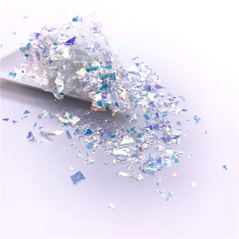 Нерегулярные sugarl бумаги блесток DIY ювелирные изделия аксессуары красочные блестки для нейл Арта(искусство украшения ногтей) для украшения 20 г/упак - Цвет: shell white