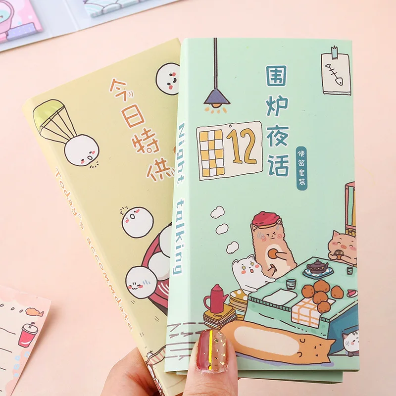 Kawaii мультфильм Животные блокнот милый канцелярский дневник Diy Липкие заметки 4 складной портативный Блокнот Школьные офисные поставки Papeleria