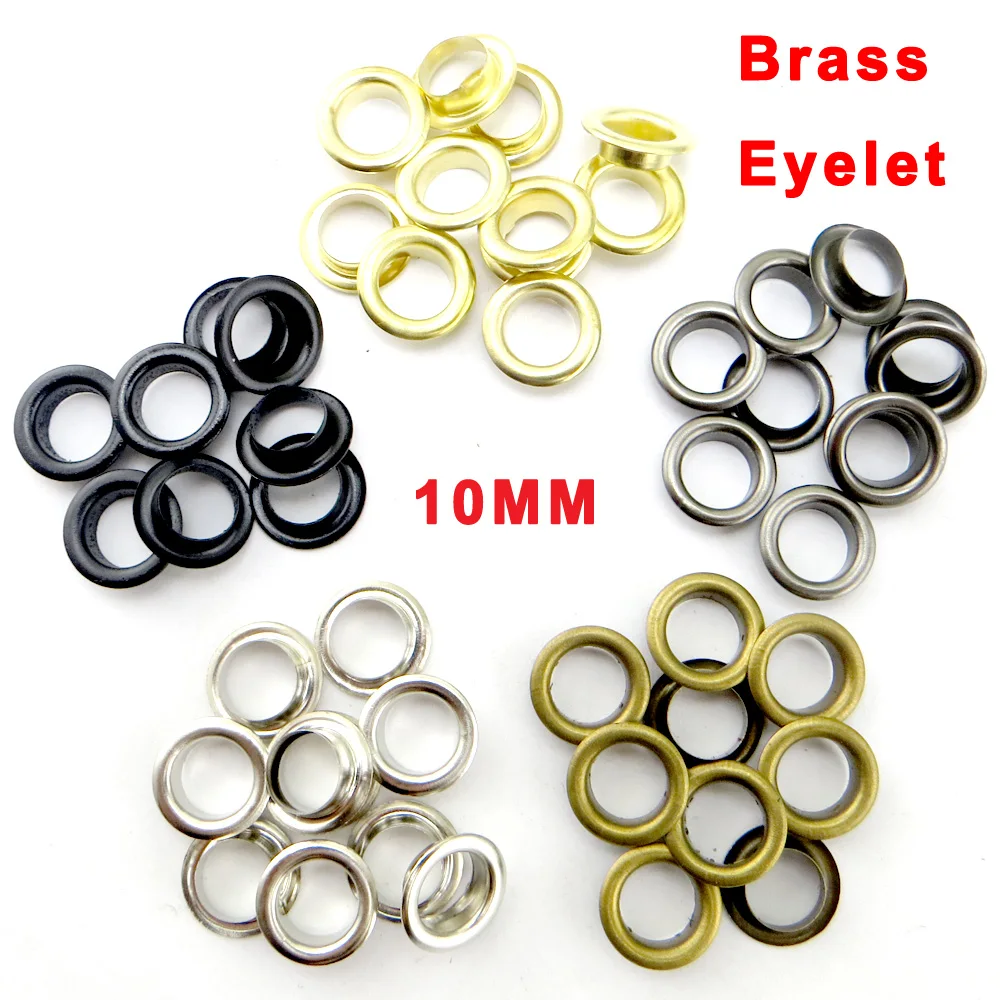 

100PCS 10MM Brass Eeylet Button Sewing Clothes Accessory Round Buttons Ring Eyelets ME-096