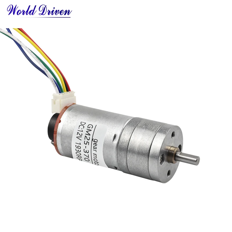 GM25 370 Gear Dc 12V кодировщик двигателя с высоким крутящим моментом 1350 об/мин 12