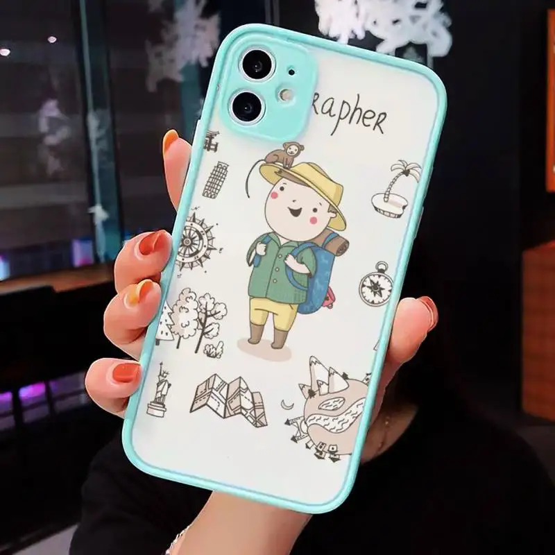 

Profession Teacher Cartoon Cute Phone Case matte transparent For iphone 7 8 11 12 plus mini x xs xr pro max cover