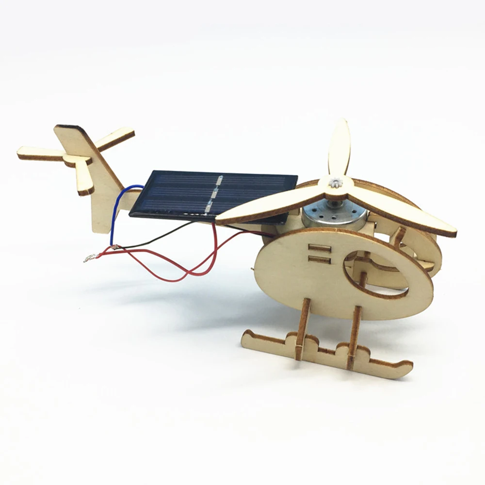 3D Assemble Solar Energy Powered Helicopter Wooden Puzzle Plane Wood Model Building Kit DIY Craft Creative Educational Toy | Инструменты
