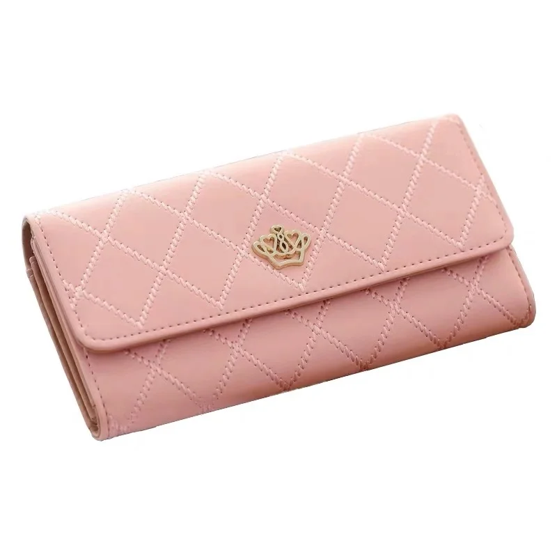 Женские кошельки в клетку Длинный кошелек из искусственной кожи сумка для