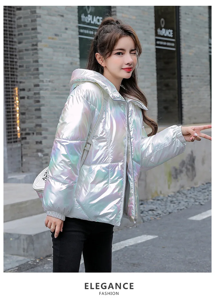 Яркая яркая тканевая цветная женская пуховая хлопковая куртка 2021 зимняя