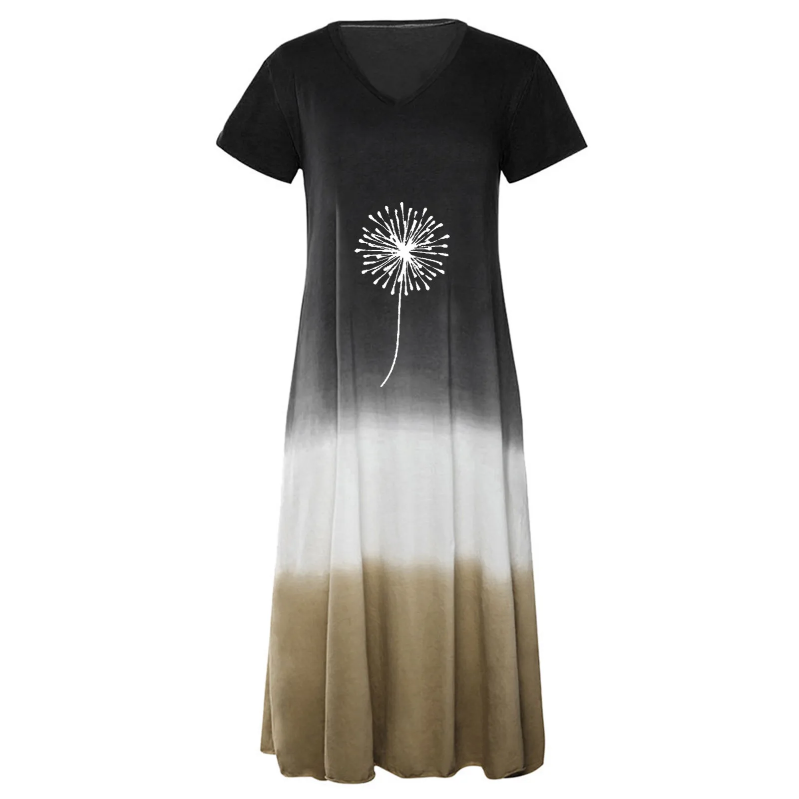 

40# Vintage Patchwork Printing Long Dress Bohemian Straight Long Dress Women V Neck Short Sleeve Summer Cotton Linen Robe Femme