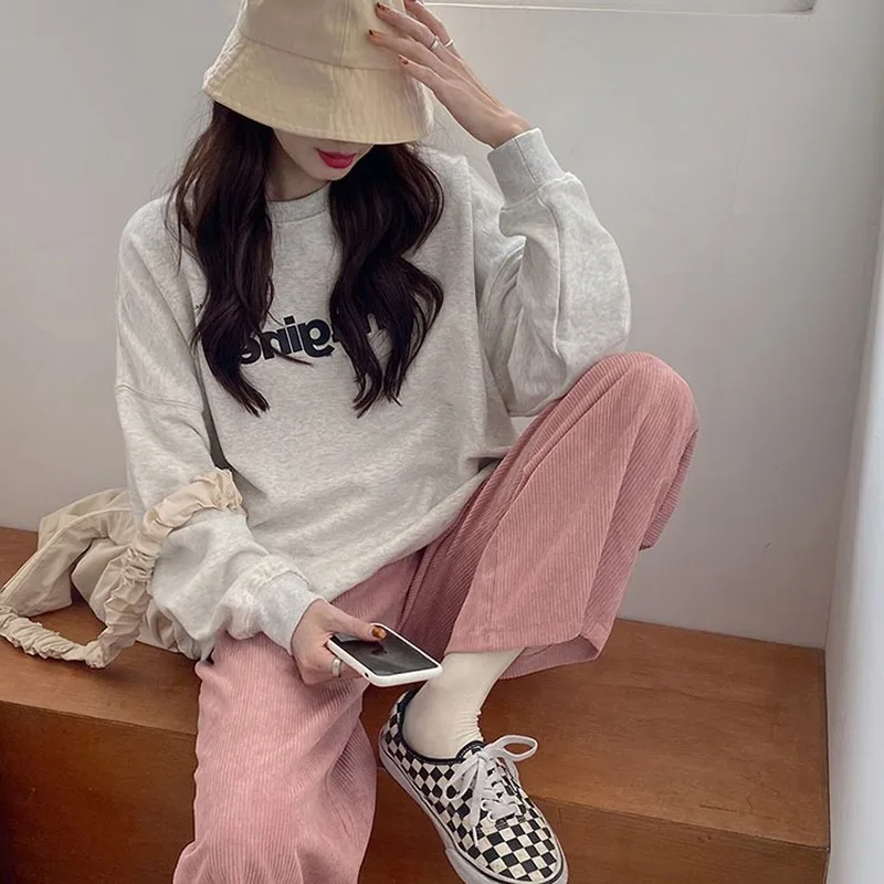 Повседневные женские брюки с широкими штанинами осенняя Вельветовая шикарная