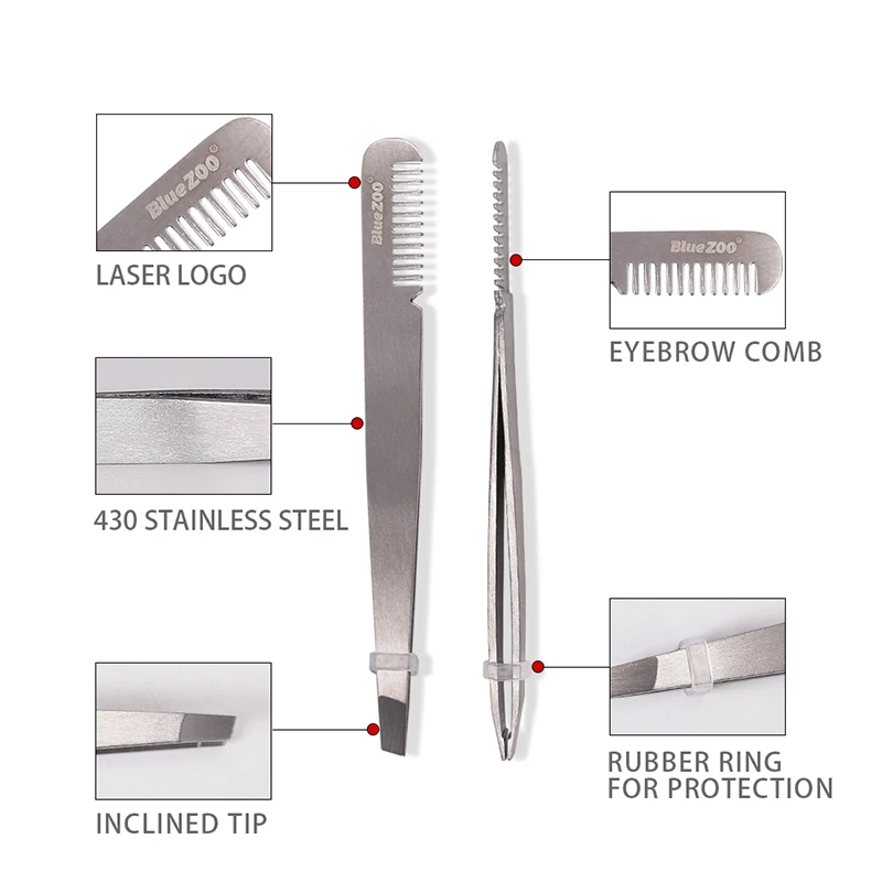 1 шт. зажим для бровей из нержавеющей стали с гребнем пинцет наращивания ресниц