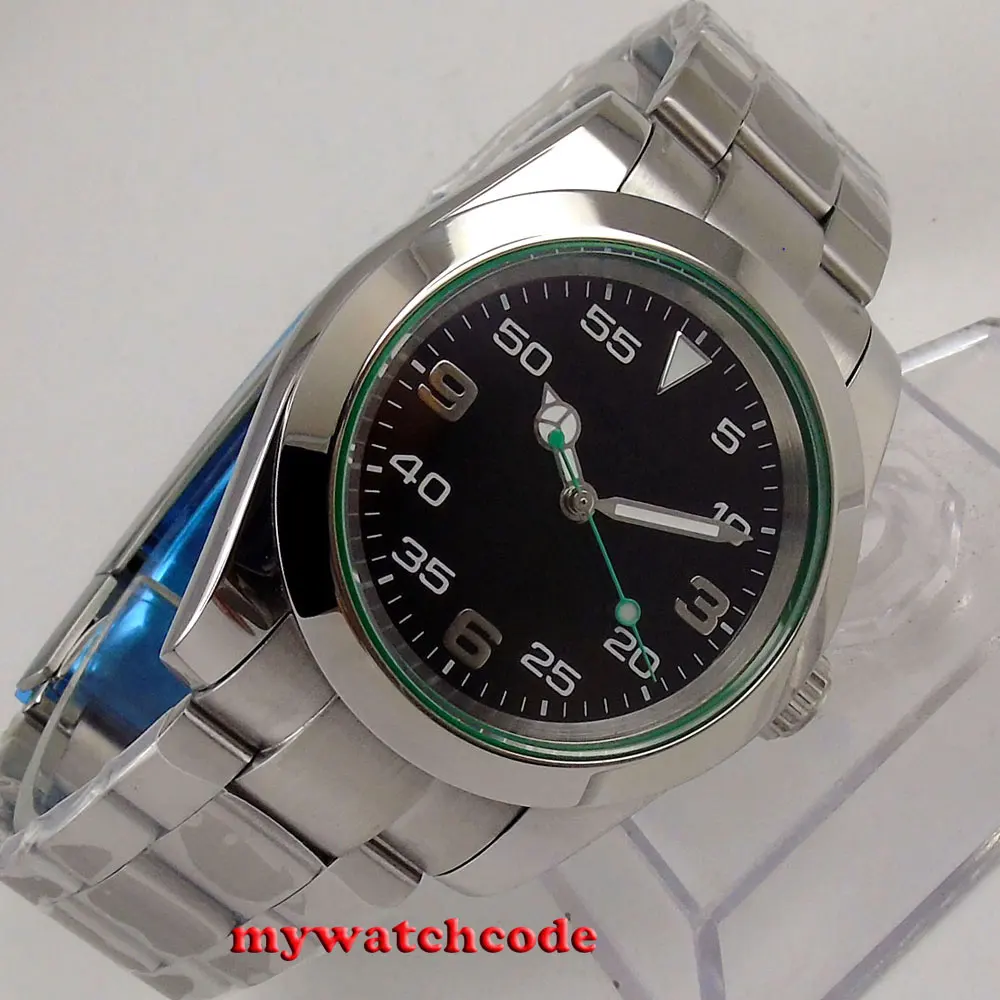 39mm Bliger Sterile Black Dial Luminous Mark Sapphire Glass Automatic 316L Stainless Steel Silver NH35A MIYOTA 8215 Watch Men | Наручные