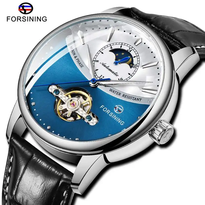 Часы наручные Forsining Мужские автоматические водонепроницаемые с ремешком из