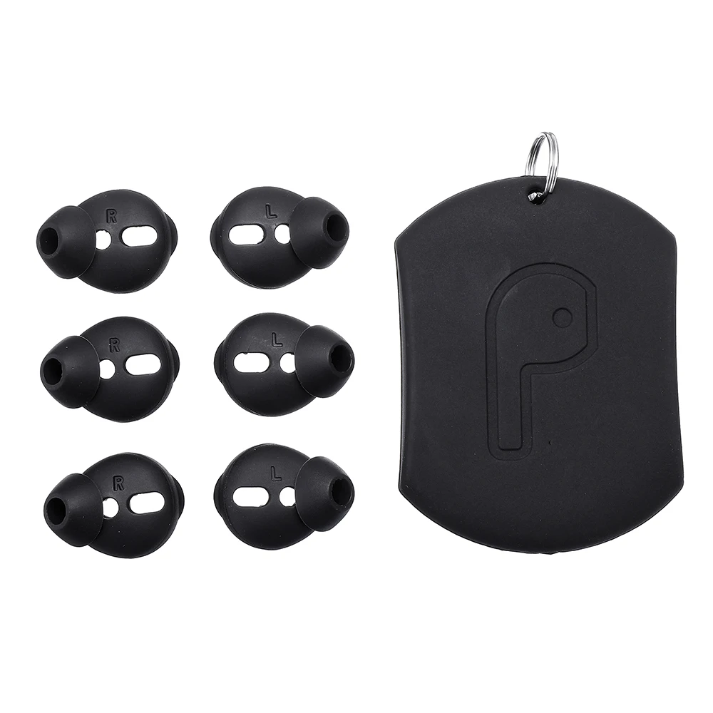 3 пары + 1 чехол для наушников накладки iphone-Airpods силиконовые на наушники