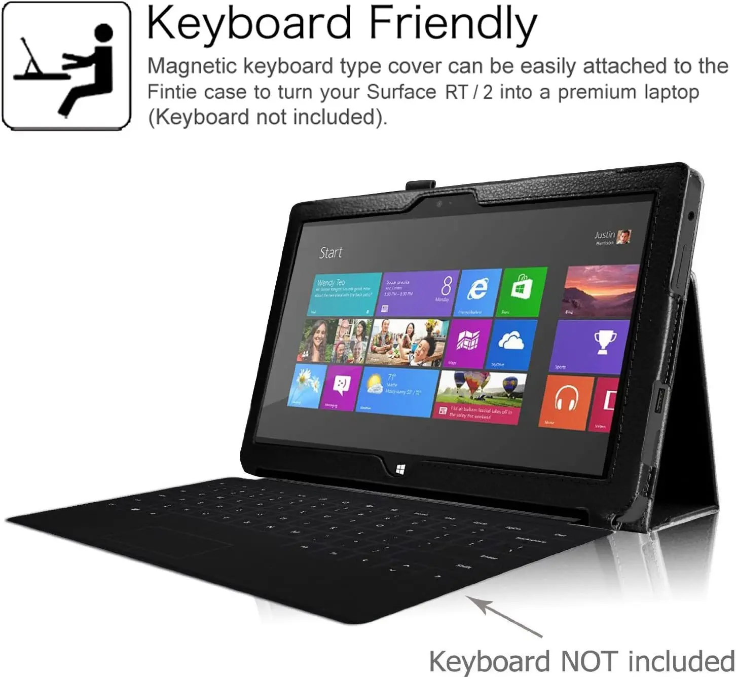 Чехол-книжка для Microsoft Surface RT 10 6 дюймов тонкий из искусственной кожи планшета