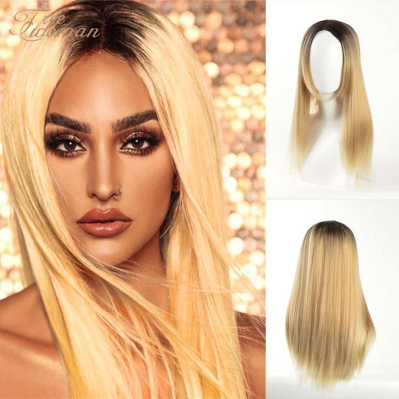 FREEWOMAN 613 прозрачный парик цвета медового блондинка Синтетический прямой для