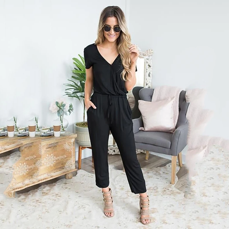 Женское хлопковое боди с коротким рукавом и V-образным вырезом | Женская одежда