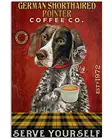 Постер с немецкой короткой стрелкой кофейной компании, домашний декор, подарок, настенное искусство, украшение, металлический плакат, металлический знак