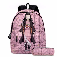 demon slayer anime cosplay backpack creative anime tomioka giyuu school bags girls travel bag mochila feminina notebook bags