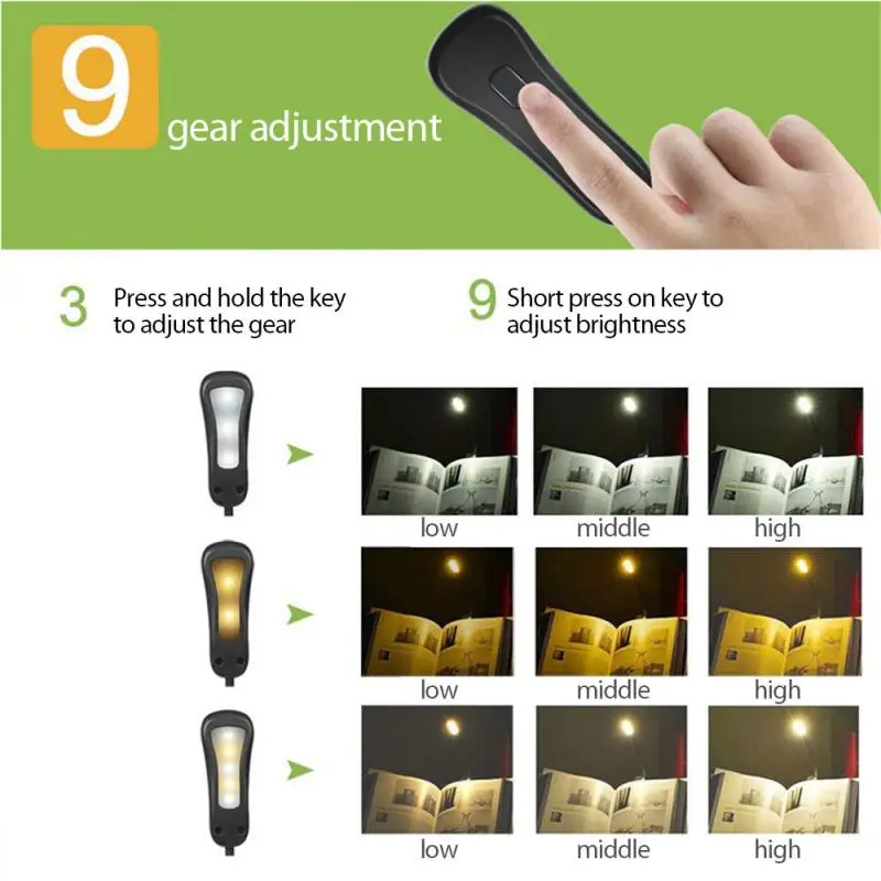 

Rechargeable Clip-on Desk Lamp Dimmable Eye Protection Reading Light 360 Rotated LED Creative Night Light Soft Eye Protection