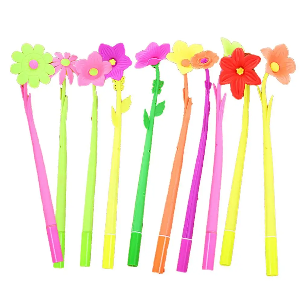 10 шт. инновационный мягкий цветочный мультипликационная гелевая ручка из