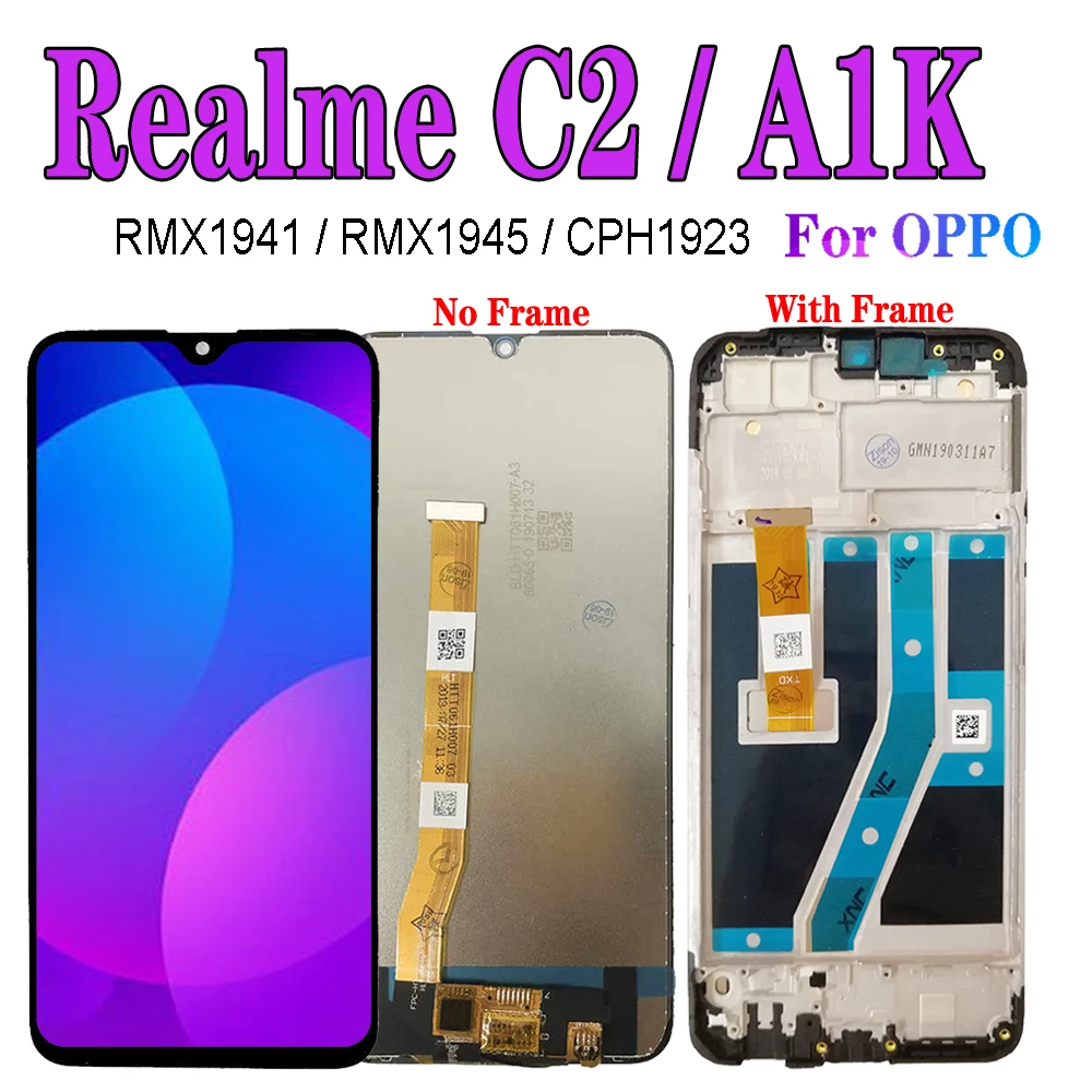 ЖК-дисплей A1K для OPPO Realme C2, ЖК-дисплей с рамкой rmxвоздушный rmx1944 CPH1923, экран с сенсорной панелью и дигитайзером в сборе, замена 6,1