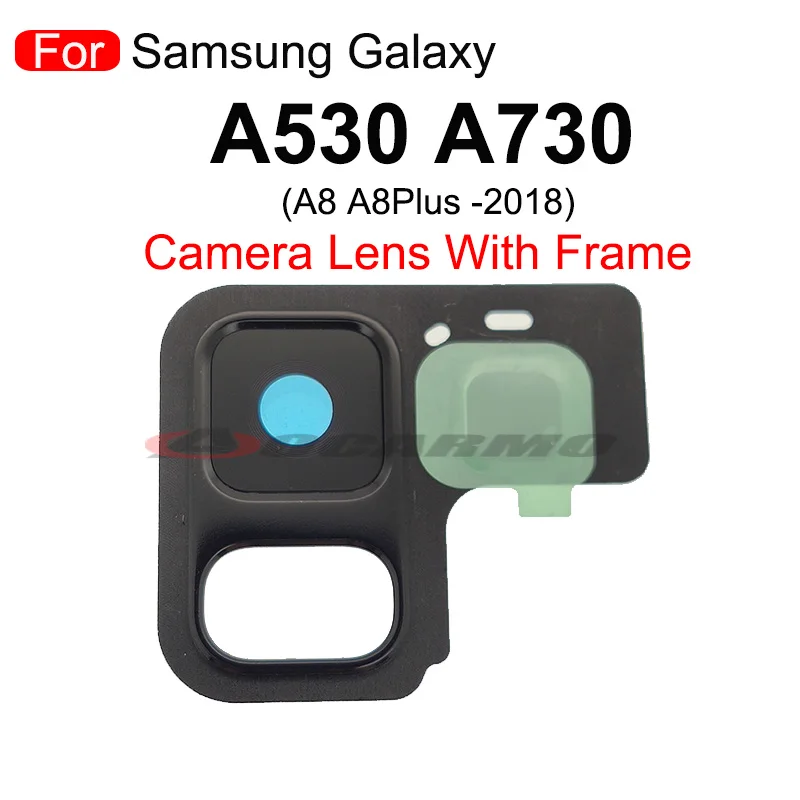 Объектив задней камеры с наклейкой для Samsung Galaxy A8 Plus 2018 A530 A730 стеклянная крышка