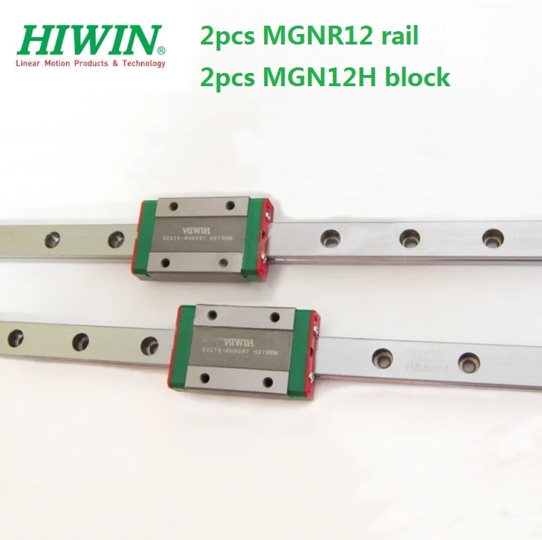 2шт 100% Оригинал Hiwin Линейная направляющая MGNR12 L 200 250 300 330 350 400 450 500 550 мм рельс + MGN12H