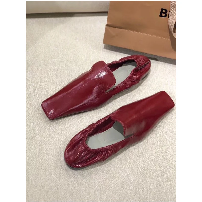 Женская обувь с квадратным носком Цвет Черный Повседневная Удобная Кожаная со