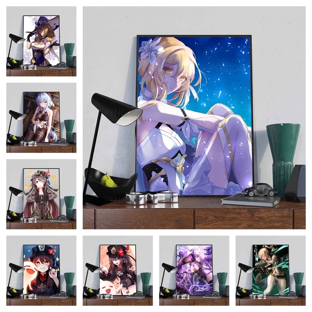 

Home Decoration Genshin Impact Painting Wall Art HD Print Japanese Anime Modern Poster Canvas Cuadros Modular Picture For Gift