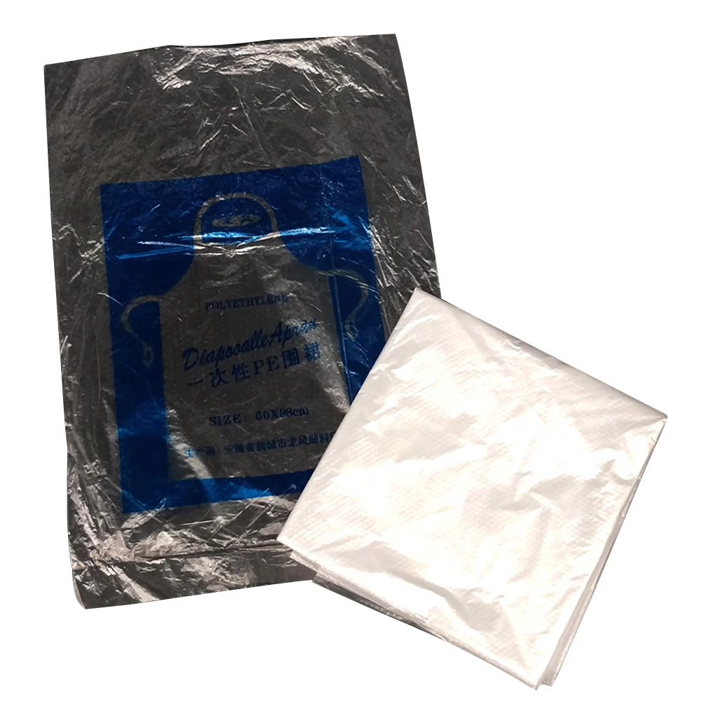 

Polyethylene Waterproof Disposable Aprons for Cooking,PE Disposable Apron with Adjustable Waist Ties Strap 10/100Pcs