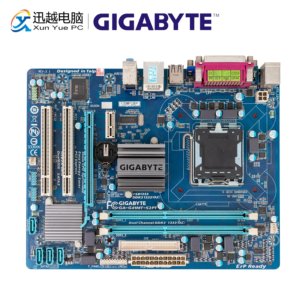 Материнская плата Gigabyte GA-G41MT-S2PT G41MT-S2PT G41 LGA 775 DDR3 8G SATA2 USB2.0 VGA Micro-ATX