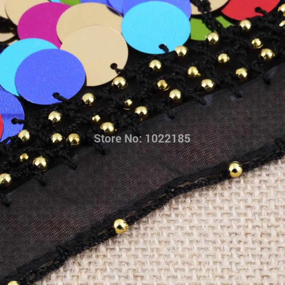 

Dancing Coin Chain Sequin Belly Dance Hip Skirt Scarf Wrap Belt Waistband