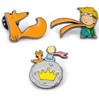le petit the little prince brooch cute fox rose crown cartoon enamel pins for clothes backpack personality pin jewelry