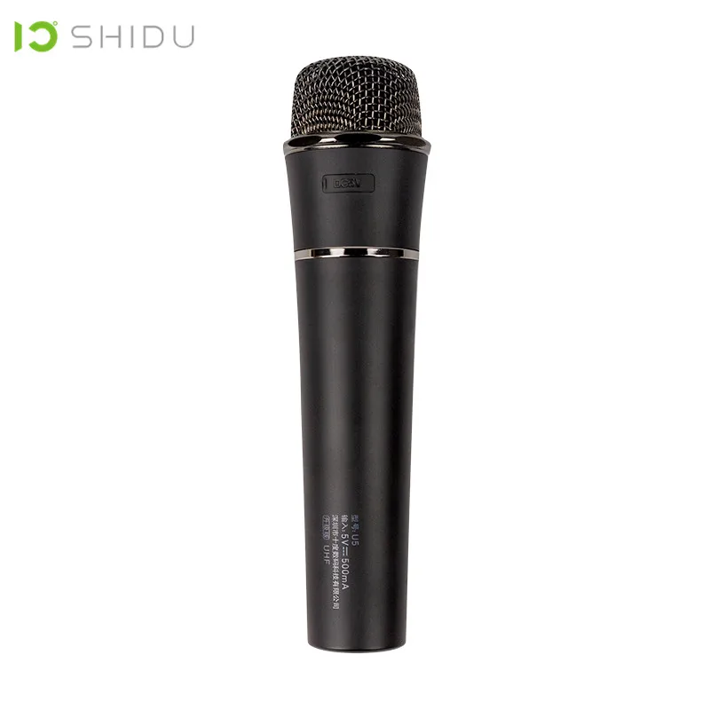 구매 SHIDU U5 휴대용 음성 증폭기 스피커 용 3.5mm 플러그 수신기가있는 핸드 헬드 다이나믹 보컬 UHF 무선 가라오케 마이크