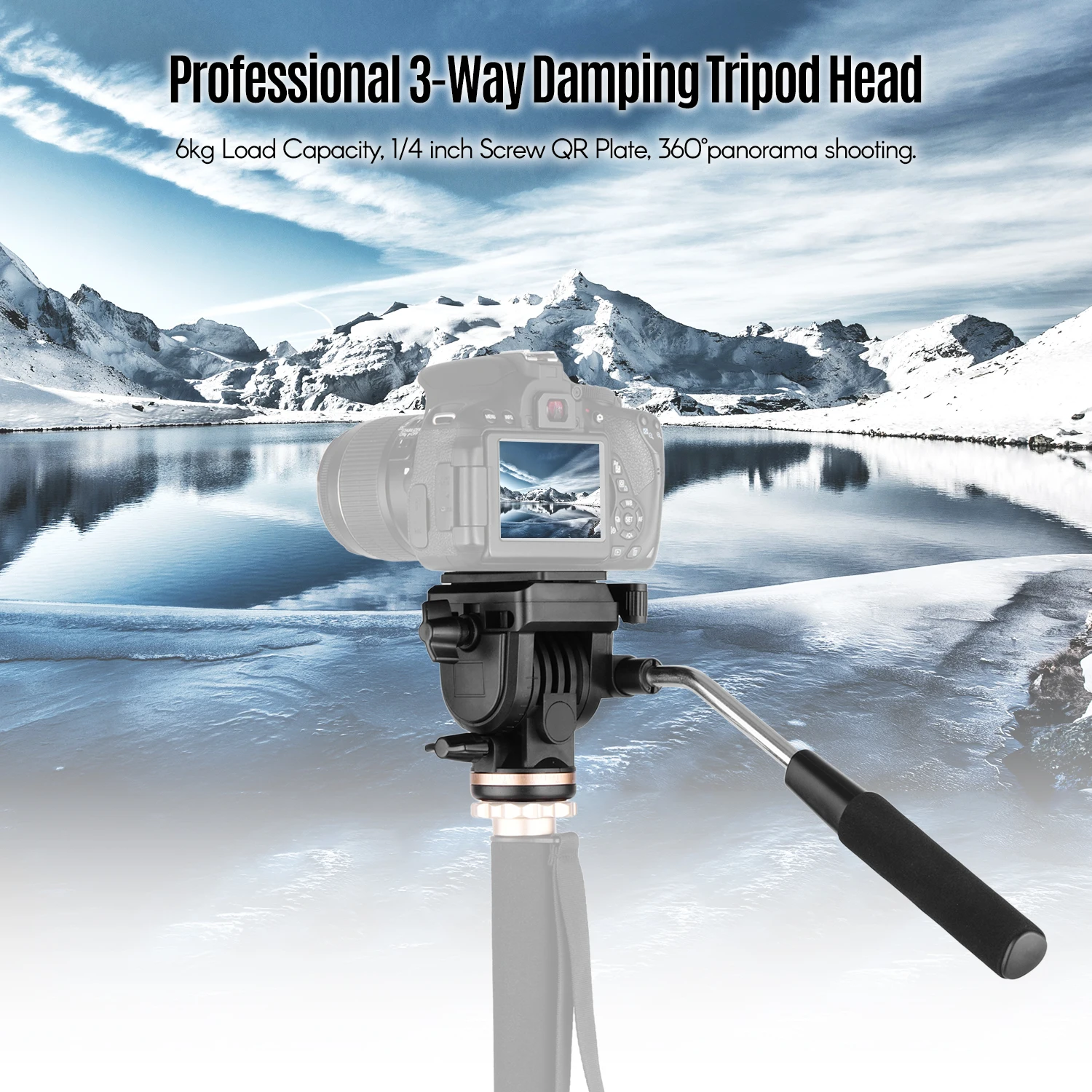 Камера Видео жидкости Drag Pan Head демпфирующая головка штатива с 1/4 дюймовыми