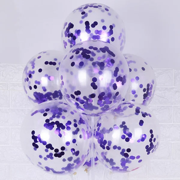 10 шт./лот прозрачные латексные шары с конфетти розовое золото голубые блестящие