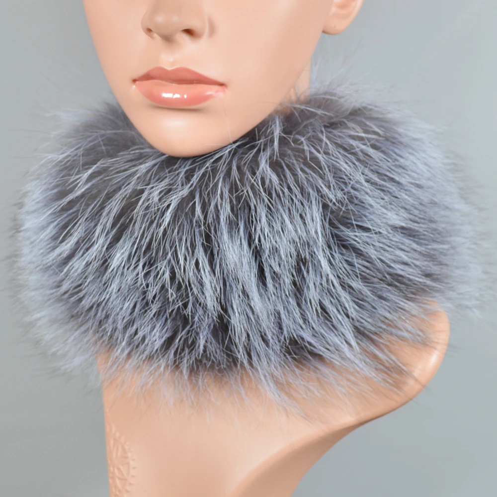 New Style Brand Women Real Fox Fur Scarf Girls Warm Knitted Good Elastic Ring Headband Natural Soft Scarves |