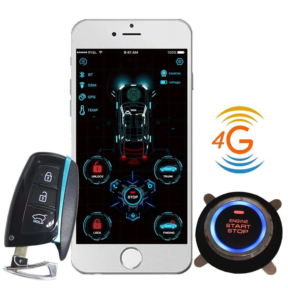 Cardot 4g gps gsm старт остановить двигатель Система бесключевого доступа сбд дистанционного стартера умная Автомобильная сигнализация