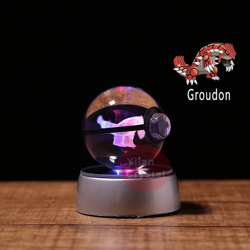 3d лазерной Groudon с светодиодный светильник для подарка Pokemon Go украшением в виде