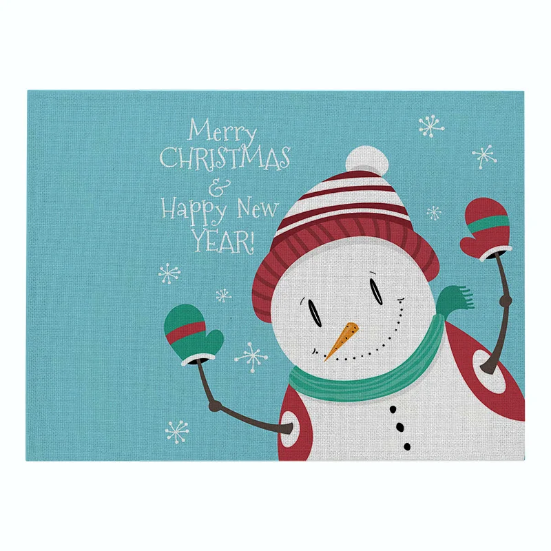 

Christmas Snowflake Series Western-Style Placemat Household Cotton Linen Home Fabric Polyester Kitchen Table Mat