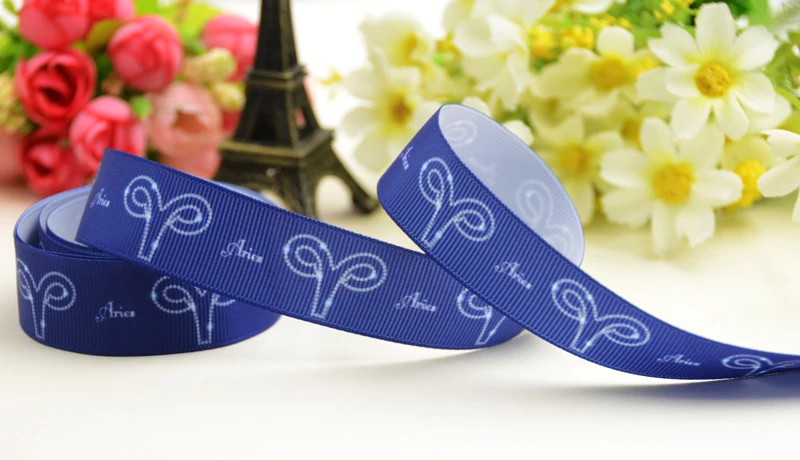 22mm 25mm 38mm 75mm Ruban satin Aries Zodiac printed Grosgrain Ribbon Hair Accessories party decoration 10 Yards X-02574 | Дом и сад