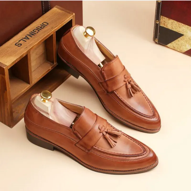 

Brand New Fashion Classic Point Toe Oxfords For Men Moccasins Loafers shoes Mens Business Party Tassels driving shoes k98