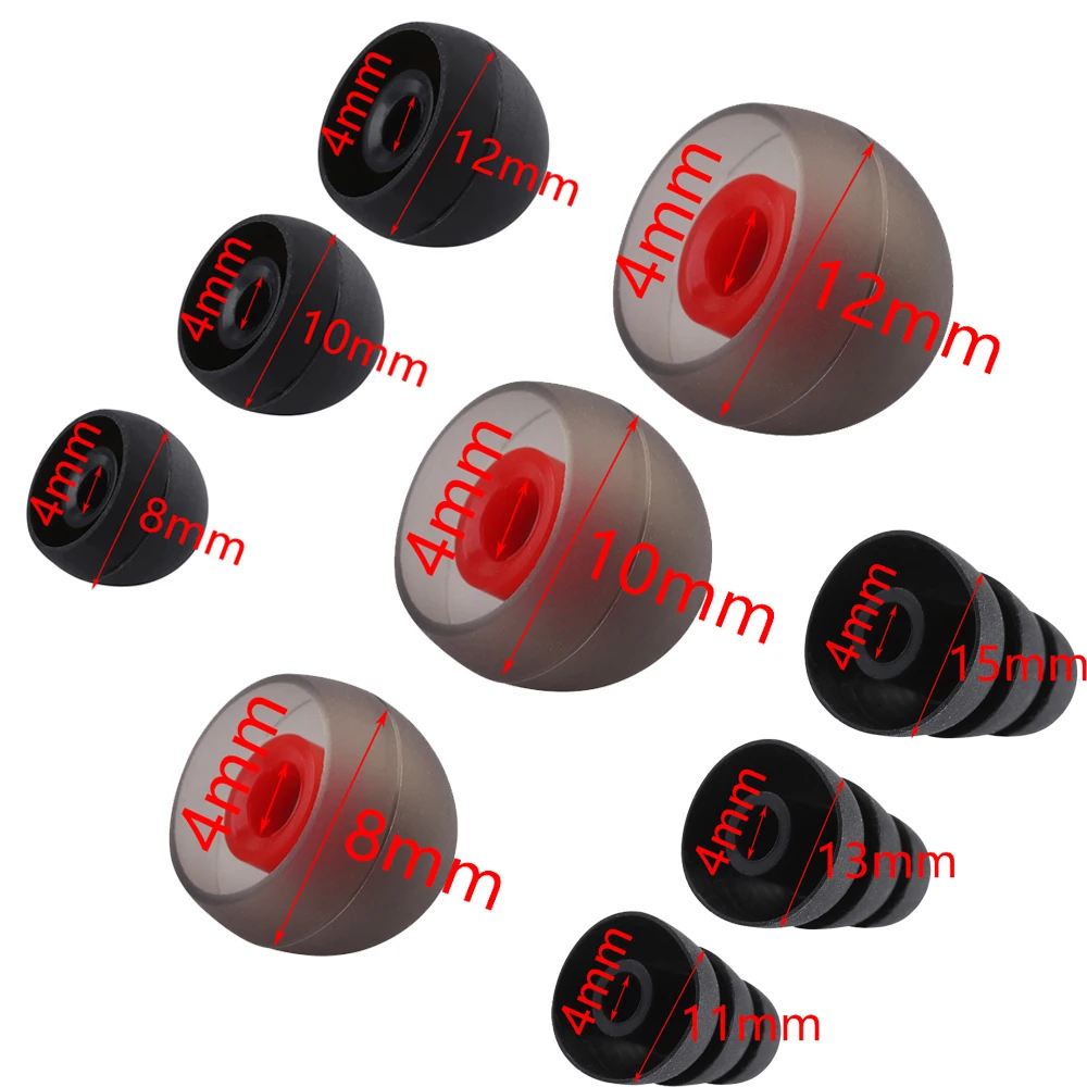 10 пар универсальных силиконовых разноцветных сменных наушников-вкладышей с